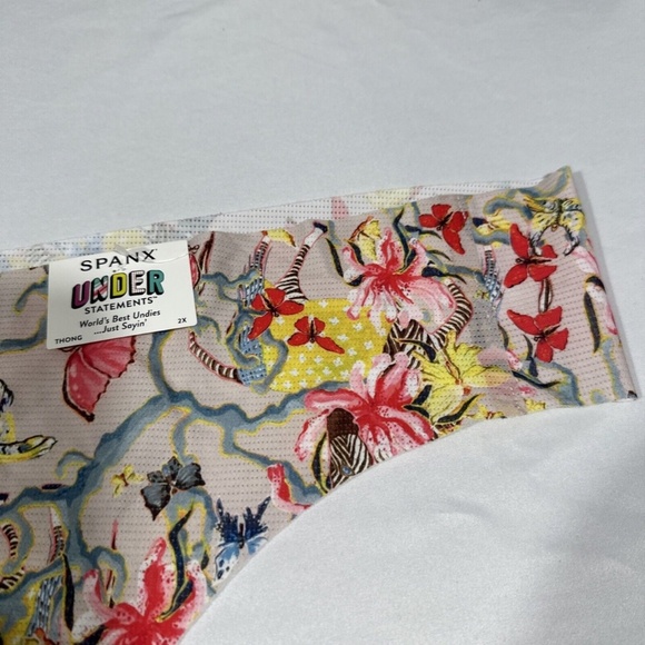 NWT $20 Spanx [ PLUS 2X ] Breathable Under Statements Thong‎ in Floral Zebra - Picture 4 of 11